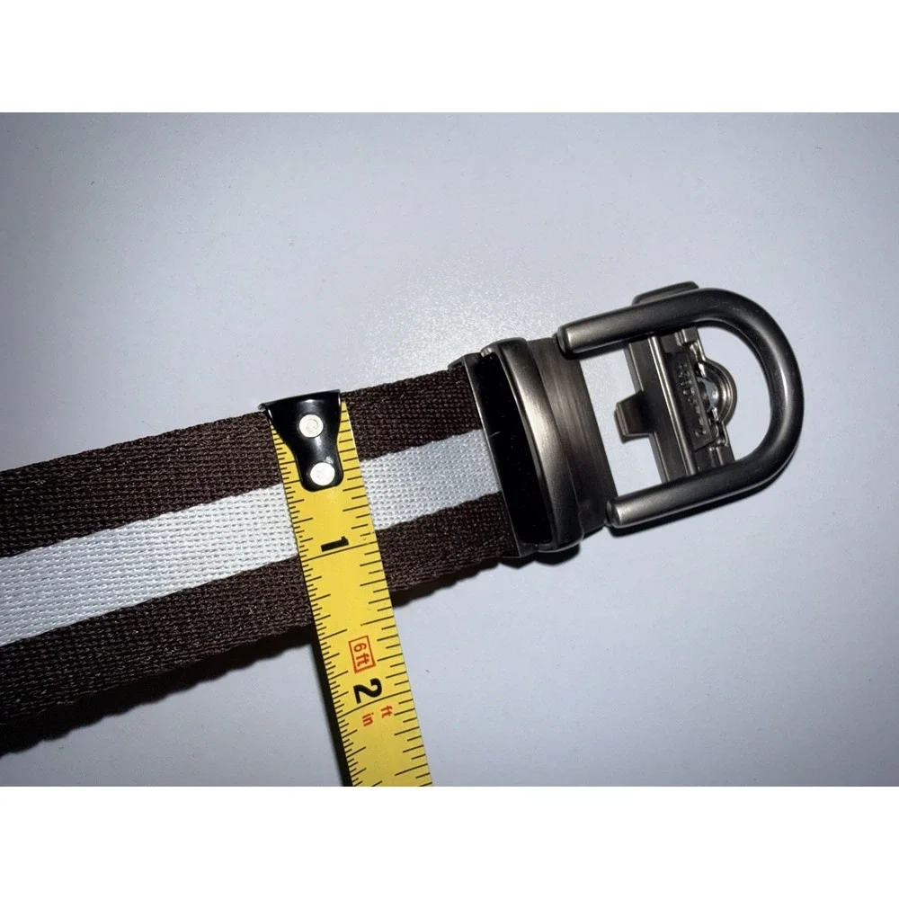 Nexbelt Men's Ratchet Golf Belt Brown White‎ Adjustable Classic System 45